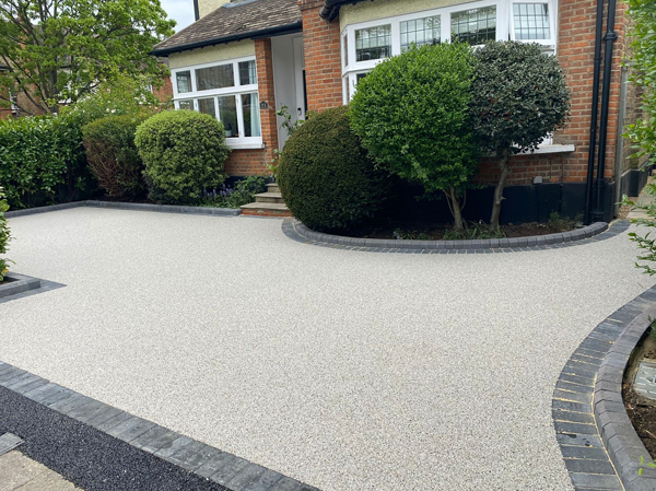 Grey resin driveway