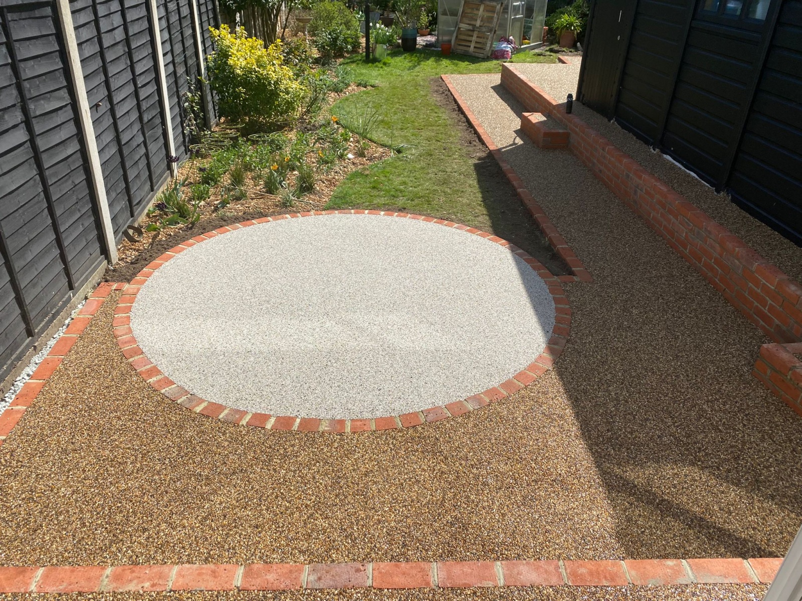 Resin pathway and landscaping